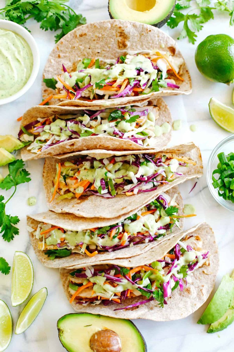 Lime Cilantro Chicken Tacos
